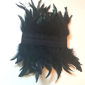 Amazing neck cuff made of black feathers!